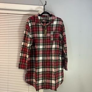 Women’s XL red plaid, flannel sleep dress. Never been worn.